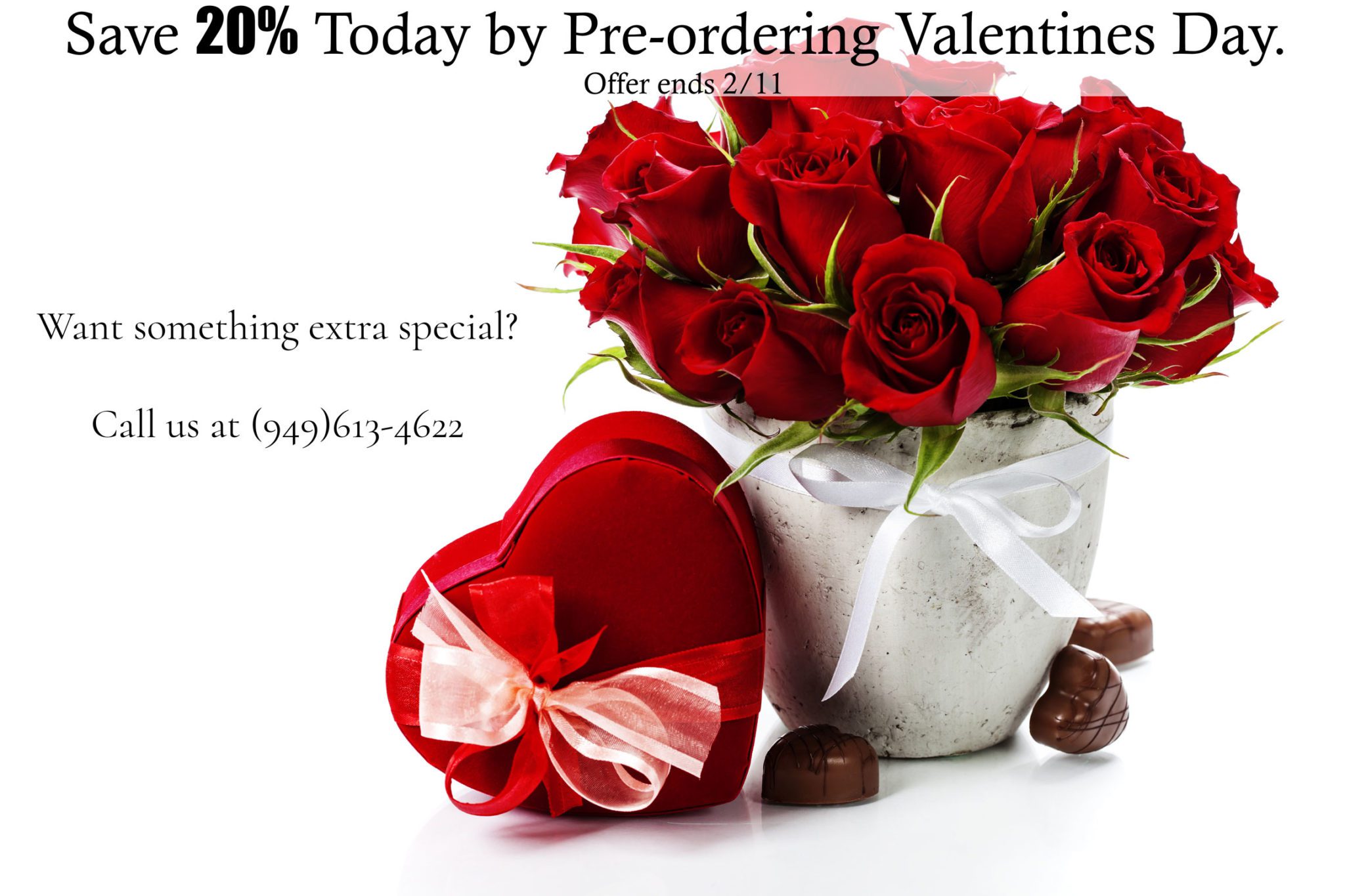 Valentines Day Sale on Roses and Flowers