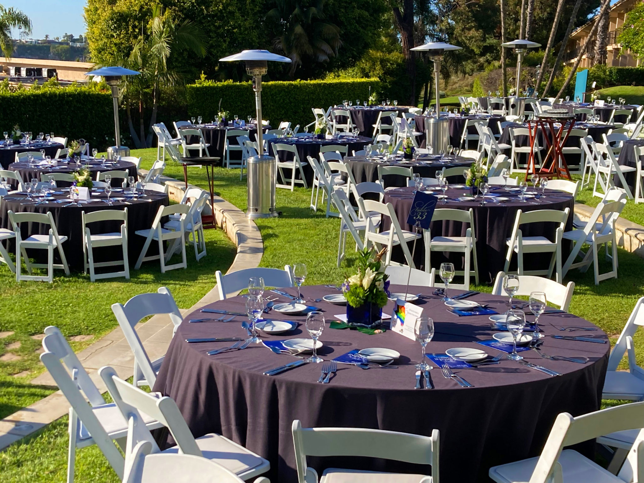 Bloom Parlor florist and floral event planner arrangements for LGBTQ Center of Orange County Indigo Ball in Newport Beach California