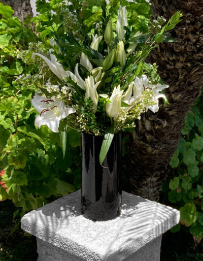 Fresh white lilies flower design arrangement by Bloom Parlor